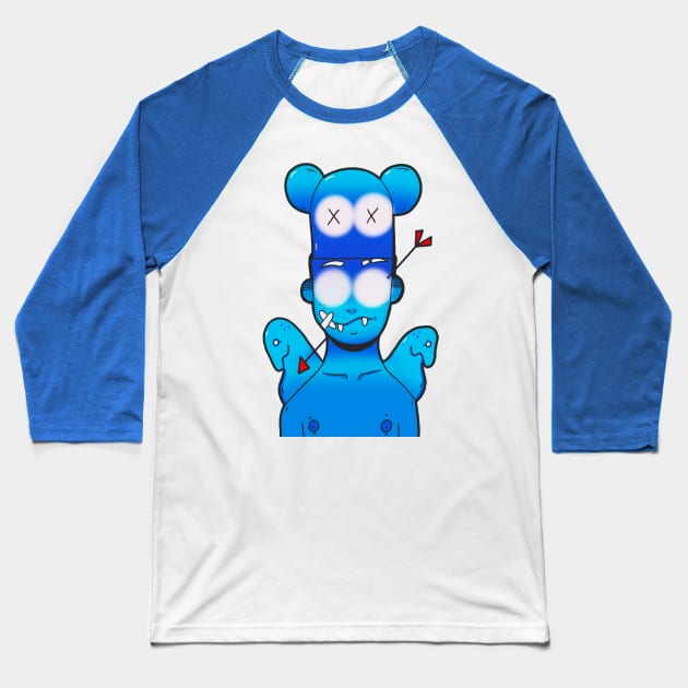 Mind Control Blue Baseball T-Shirt by SonnyArt225